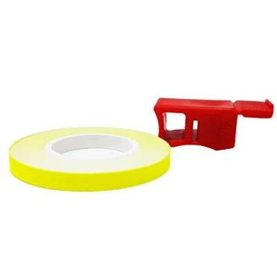 Afbeelding van Quattroerre Fluorescerende wielstrips voor motorvelgen, geel, 5 mm x 6 mt