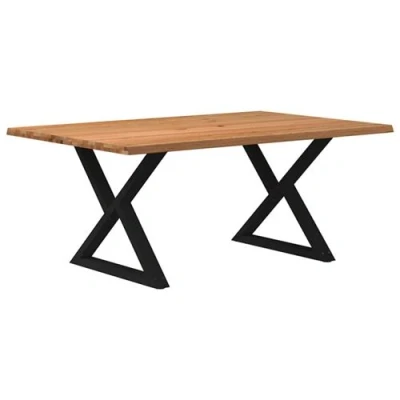 Image de vidaXL Table à manger avec bord vivant 180x100x74 cm bois massif chêne3304959