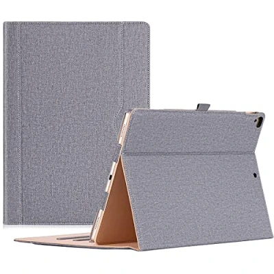 Afbeelding van ProCase Leren beschermhoes met standaard voor iPad Pro 12,9 inch (A1670 A1671) en 2015 (A1584 A1652), meerdere kijkhoeken, automatische slaap/wake, zak