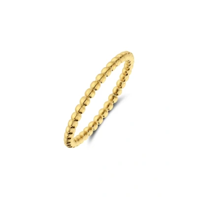 Afbeelding van Lucardi Dames Stalen goldplated Ring bolletje 2,5mm Staal Goud 17 / 53 mm