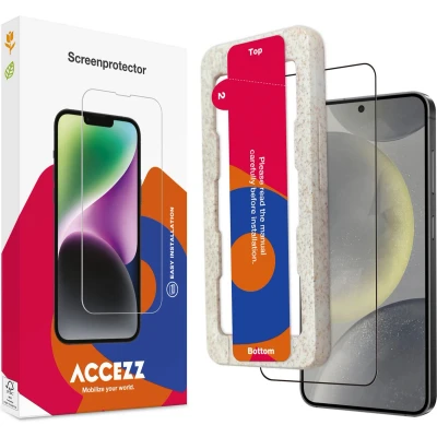 Afbeelding van Accezz screenprotector Geschikt voor Samsung Galaxy S25 Gehard glas Full Cover met bio applicator