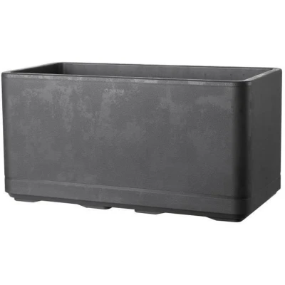 Afbeelding van Muret Plantenbak DEROMA Cosmo Antraciet Met waterreservoir Wielen 78 cm