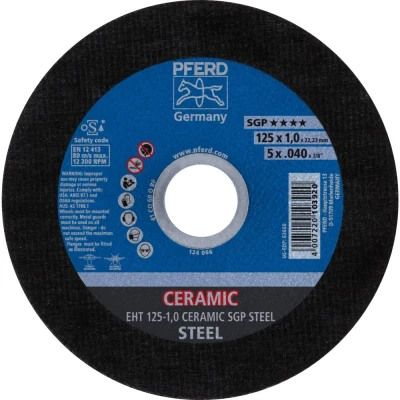 Afbeelding van PFERD CERAMIC SGP STEEL 61312510 Doorslijpschijf recht 125 mm 25 stuk(s) Staal