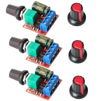Afbeelding van Gebildet 3 stuks mini motor snelheidsregelaar, PWM DC 5 V 35 V, A, verstelbaar, schakelaar, 6 12 24 met led indicator