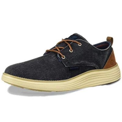Afbeelding van Skechers delson camben heren sneakers, canvas, marineblauw