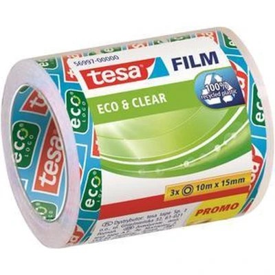 Afbeelding van tesafilm® eco &amp; clear, milieuvriendelijke transparante tape, voordeelverpakking, 10m x 15mm