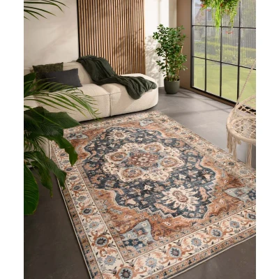 Afbeelding van Vintage Buitenkleed Valenca Fino Goud/blauw 230x330 Cm