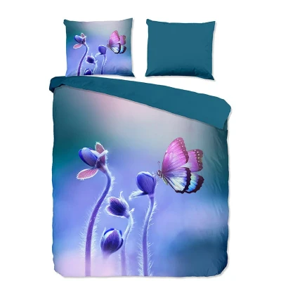 Afbeelding van Pure Dekbedovertrek &quot;bloemen en een vlinder&quot; Multi (200x200/220 cm) Microfiber