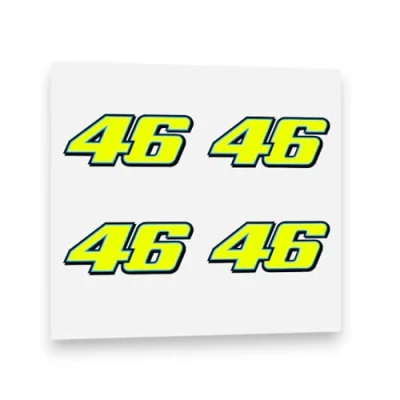 Afbeelding van Valentino Rossi Vinyl Sticker 46 (2013) 4x5 cm Neon Geel