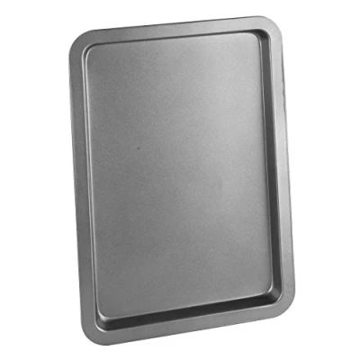 Image de Chef Aid Plaque de Cuisson en Acier au Carbone Antiadhésive, Revêtement Durable, Compatible Réfrigérateur et Congélateur, Idéale pour Pâtisseries Rôtis, Gris, 33 x 21,5 cm Ustensile Four