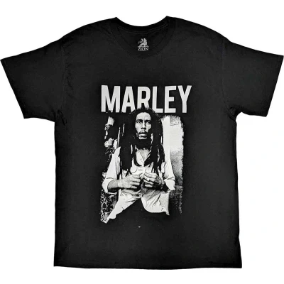 Afbeelding van Bob Marley Black &amp; White Heren T shirt L Zwart