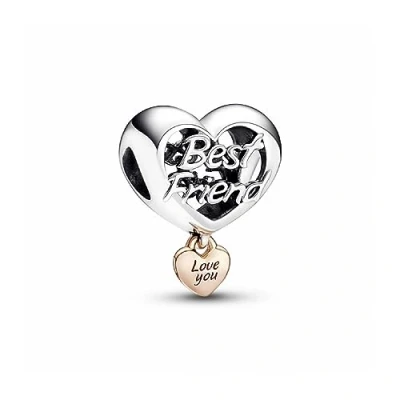 Afbeelding van Pandora Moments 925 Sterling Silver Best Friends Charm with 14 Carat Rosegold Plating 782243C00