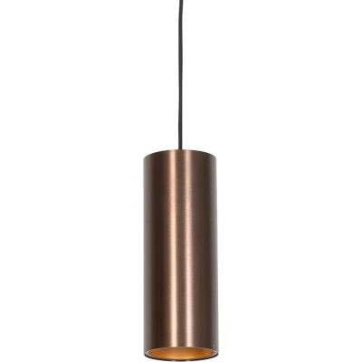 Afbeelding van QAZQA tubo Design Hanglamp 1 lichts Ø 9.65 cm Brons Woonkamer Slaapkamer Keuken