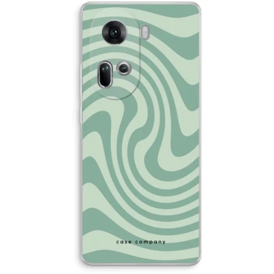 Afbeelding van Case Company® hoesje geschikt voor Oppo Reno 11 Swirl Groen Soft Cover Telefoonhoesje Bescherming aan alle Kanten en Schermrand