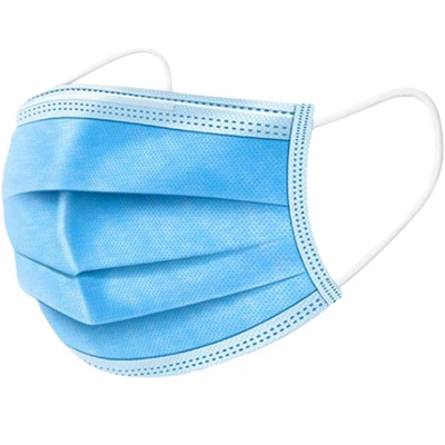 Afbeelding van IBP Mondmasker 3 laags met elastiek 50st Blauw