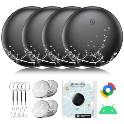Afbeelding van Air Tag Android, Traceur Bluetooth pour Localizador Imperméable Localisateur de clés Compatible avec Google Localiser Mon Appareil, Clés,Valises,Bagages,Sacs,4 Pack