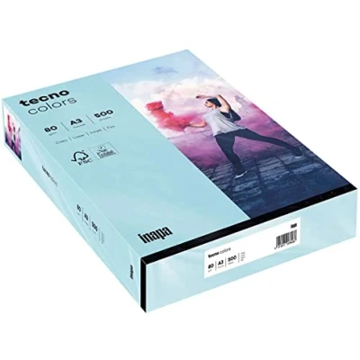 Afbeelding van inapa Kleurpapier tecno Colors: 80 g/m², A3, 500 vel, middenblauw