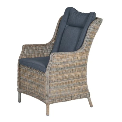 Afbeelding van Osborne dining fauteuil havana sand 6,5 mm reflex black Garden Impressions