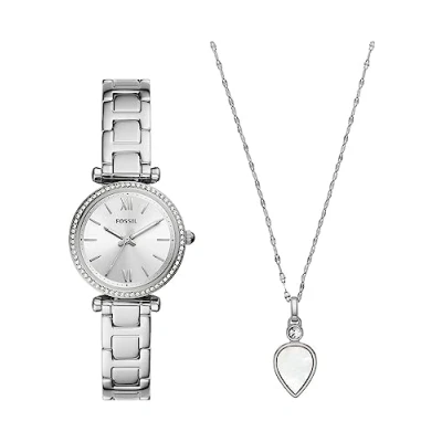Afbeelding van Fossil Carlie HAND SET Horloge silvercoloured, Dames, Maat: One Size, Silver coloured