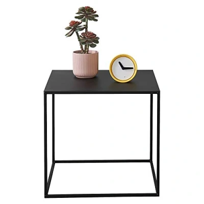 Afbeelding van [en.casa] Consoletafel 50x55x55 cm zwart mat