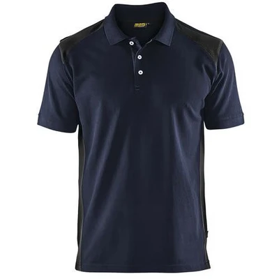 Image de Polo piqué marine foncé et noir