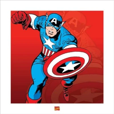 Afbeelding van Marvel Comics Captain America Print 40x40cm