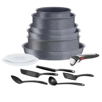 Afbeelding van Tefal Ingenio Natural On Kookgerei, 14 delig, stapelbaar, anti aanbaklaag, inductie, gemaakt in Frankrijk L7669902
