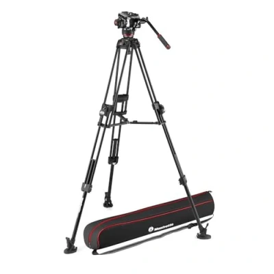 Afbeelding van Manfrotto 504X &amp; Alu Fast Twin statief (Metaal), Statief, Zwart
