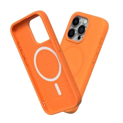 Afbeelding van RHINOSHIELD Hoesje compatibel met [iPhone 15 Pro] SolidSuit Magsafe dunne hoes schokabsorberende technologie en premium matte afwerking oranje