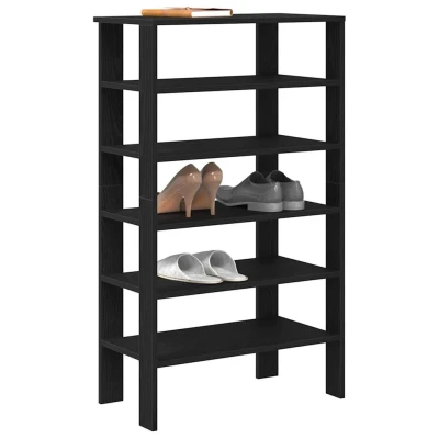 Afbeelding van Schoenenrek 61x32x105 cm bewerkt hout zwart