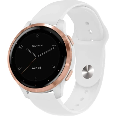 Afbeelding van iMoshion Siliconen Sport 18 mm bandje Geschikt voor Garmin Vivoactive 4s / 3s Venu 2s Vivomove Fossil Gen 6 5e Wit