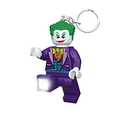 Afbeelding van LEGO DC Superheroes De Joker sleutelhanger led zaklamp voor fans fantasiespeelgoed kinderen 76 mm figuur (KE30AH) inclusief 2 CR2025 batterijen