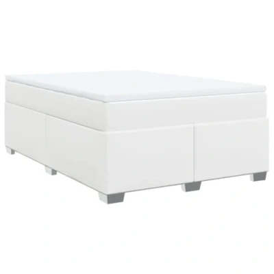 Afbeelding van vidaXL Boxspring met matras kunstleer wit 140x200 cm