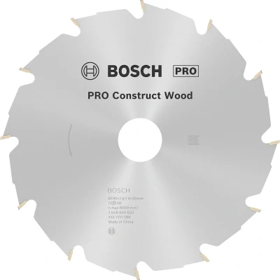Image de BOSCH 2608640633 lame de scie circulaire Construct Wood, 190 x 30 2.6 mm, 12T