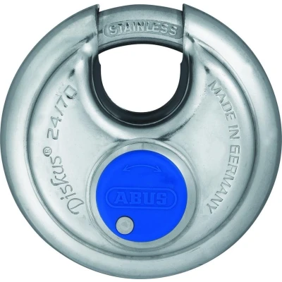 Afbeelding van ABUS Discushangslot 70mm RVS met blauwe beschermkap