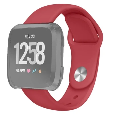 Afbeelding van Fitbit Versa 1 / 2 &amp; Lite siliconen bandje Maat: Small Rood
