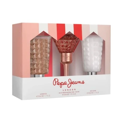 Afbeelding van Pepe Jeans Life Is Now For Her Damesparfum, 3 stuks, 30 ml, bodylotion 50 ml en douchegel, geschenkdoos voor dames, bloemen oosterse geur
