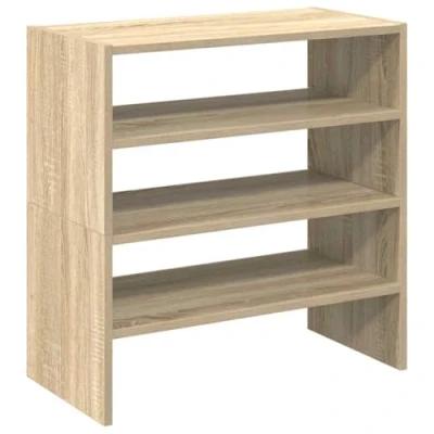 Afbeelding van Schoenenrekken 2 st stapelbaar 60x30x30,5 cm sonoma eikenkleur