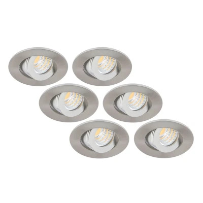 Afbeelding van Inbouwspot LED 3W, Rond, Kantelbaar, Aluminium, Dimbaar, 6 Pack