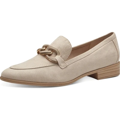 Afbeelding van Marco Tozzi Instappers, Dames, Maat: 39, Beige Hoogwaardig imitatieleer