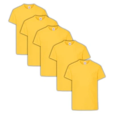 Afbeelding van Fruit of the Loom 61 019 0 Set van 5 T shirts voor jongens, Geel.