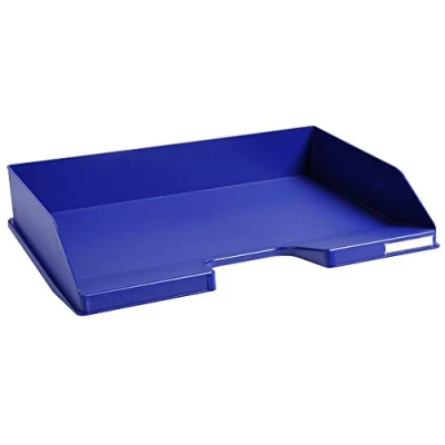 Afbeelding van Exacompta Ref. 117104D 1 brievenbak COMBO in Italiaans afmetingen 25,5 x 36,5 6,5 cm voor A4+ documenten kleur nachtblauw Blue Angel gecertificeerd capaciteit 500 vel