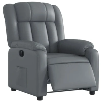 Image de vidaXL Fauteuil inclinable électrique Gris Similicuir