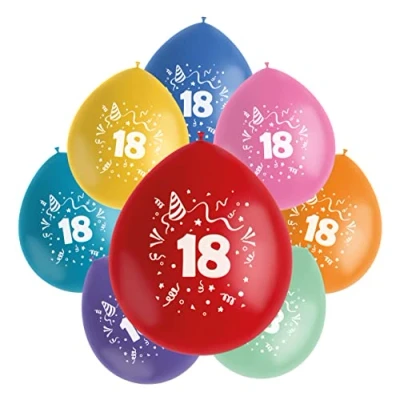Afbeelding van Folat Ballonnen Color Pop 18 Jaar 23 cm 8 stuks
