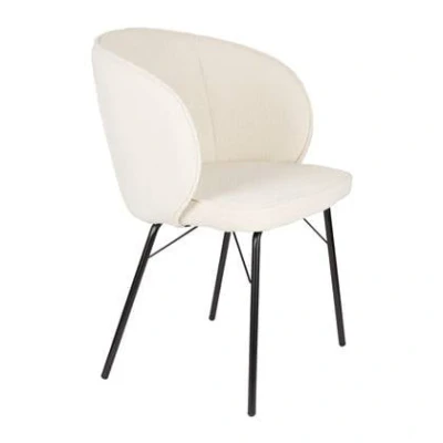 Afbeelding van Feliz Lifestyle Joa Eetkamerstoelen Bouclé Wit Set van 2