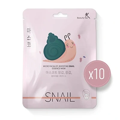Afbeelding van Koreaanse gezichtsmasker blad gezichtsmaskers Snail Jelly masker schoonheid huidverzorgingsproducten diepe hydratatie anti aging rimpel (pak van 10)