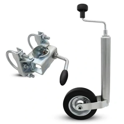Afbeelding van Winterhoff jockeywielhouder voor trekdissel, 70 mm, rond, 48 aanhanger met steunwiel (houder + steunwiel)