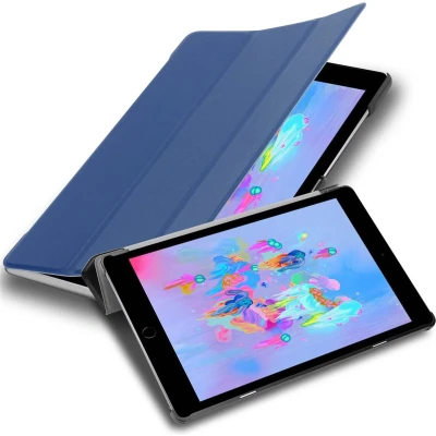 Afbeelding van Cadorabo Tablet Hoesje geschikt voor Apple iPad PRO (9.7 inch) in JERSEY DONKER BLAUW Ultra dun beschermend geval met automatische Wake Up en Stand functie Book Case Cover Etui