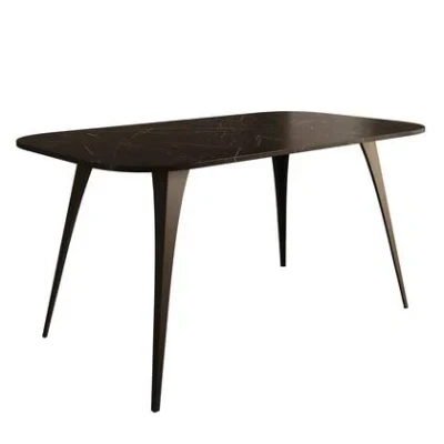 Afbeelding van Meubella Eetkamertafel Flix Zwart marmer 160 cm Uitschuifbaar
