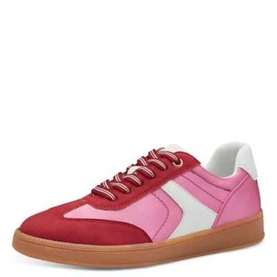 Afbeelding van Marco Tozzi Sneakers laag, Dames, Maat: 37, Raspberry Imitatieleer/ textiel